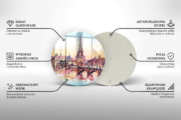 Deska kuchenna szklana Pejzaż Paryż wieża Eiffla
