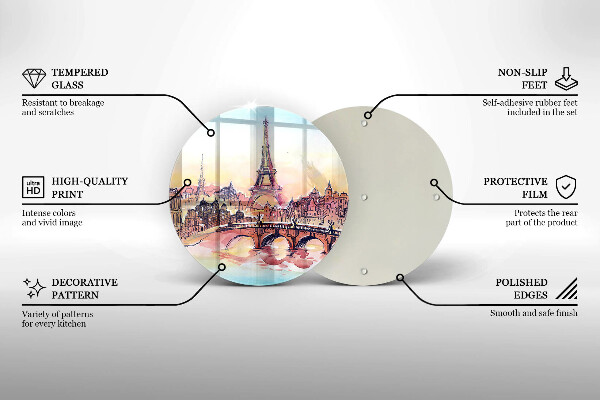 Deska kuchenna szklana Pejzaż Paryż wieża Eiffla
