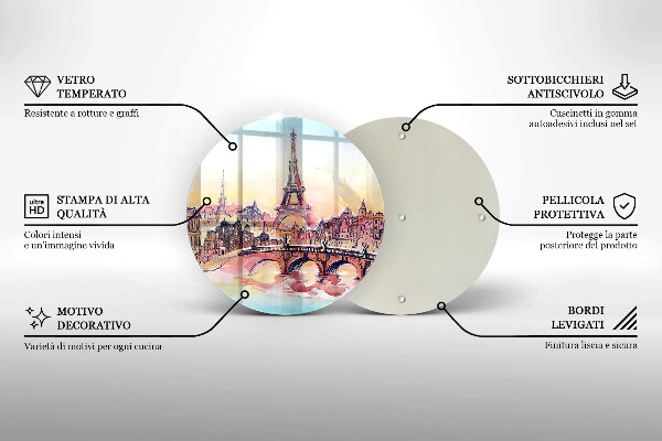 Deska kuchenna szklana Pejzaż Paryż wieża Eiffla