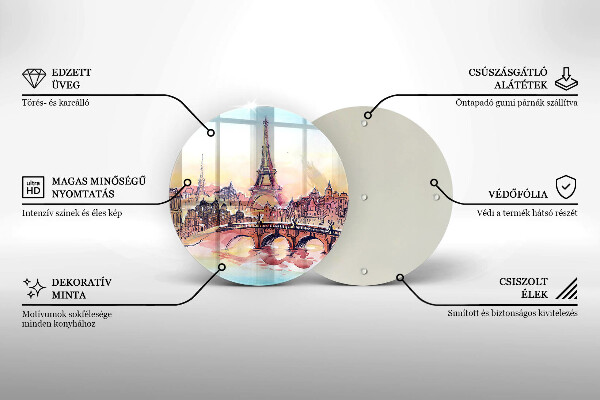 Deska kuchenna szklana Pejzaż Paryż wieża Eiffla