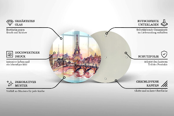 Deska kuchenna szklana Pejzaż Paryż wieża Eiffla