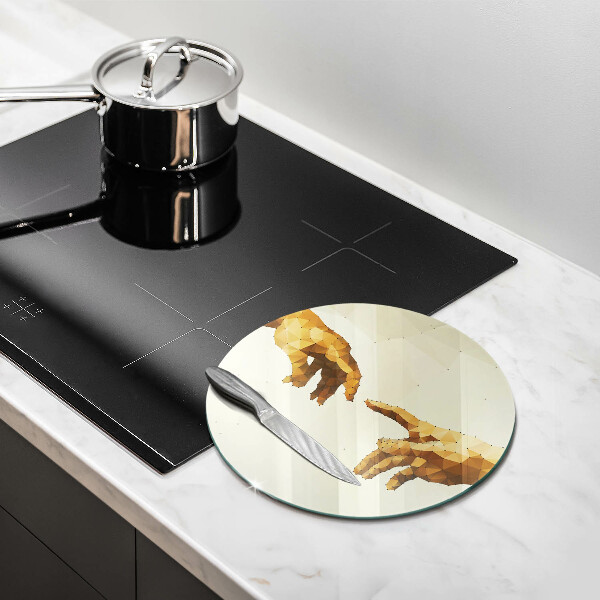 Deska kuchenna szklana Stworzenie Adama dłonie