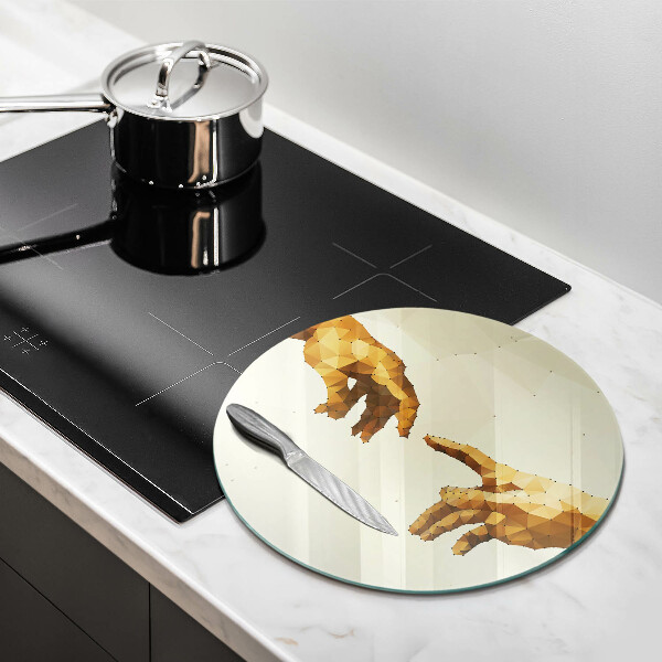 Deska kuchenna szklana Stworzenie Adama dłonie