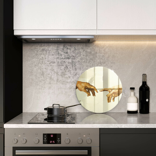 Deska kuchenna szklana Stworzenie Adama dłonie