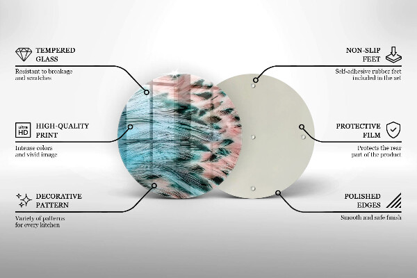 Deska kuchenna szklana Boho ptasie pióra
