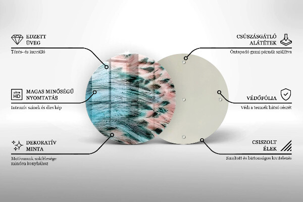 Deska kuchenna szklana Boho ptasie pióra