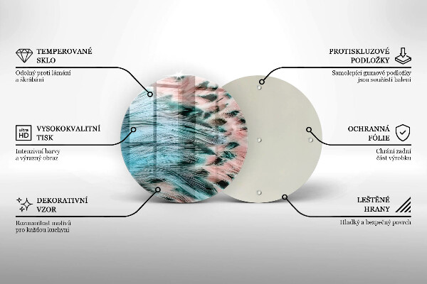 Deska kuchenna szklana Boho ptasie pióra