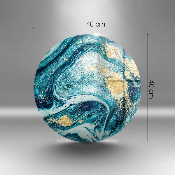 Szklana deska kuchenna Błękitna abstrakcja złoto