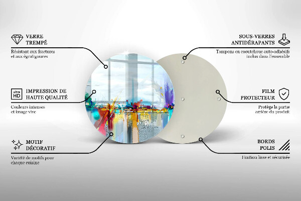 Szklana deska kuchenna Malowana abstrakcja