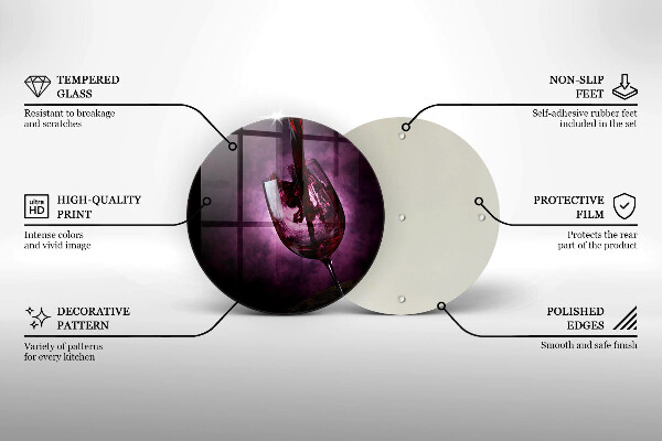 Deska kuchenna szklana Kieliszek wina
