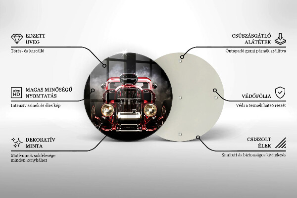 Deska kuchenna szklana Stary samochód