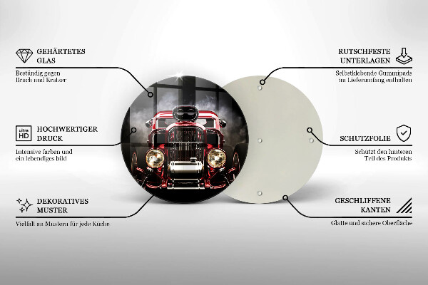 Deska kuchenna szklana Stary samochód