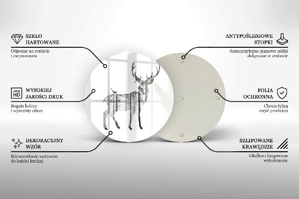 Deska kuchenna szklana Ilustracja jeleń i las