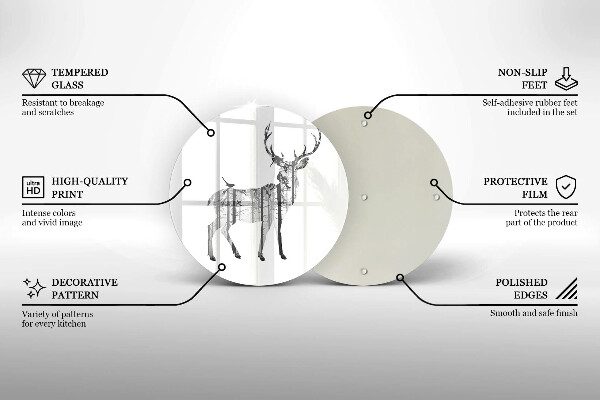Deska kuchenna szklana Ilustracja jeleń i las
