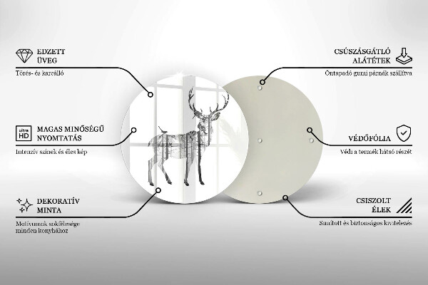 Deska kuchenna szklana Ilustracja jeleń i las