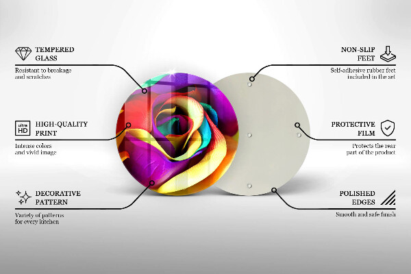 Deska kuchenna szklana Barwne płatki róży
