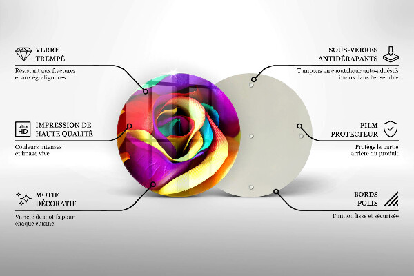 Deska kuchenna szklana Barwne płatki róży