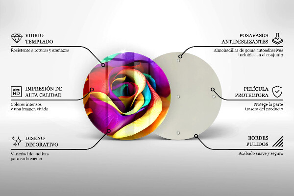 Deska kuchenna szklana Barwne płatki róży