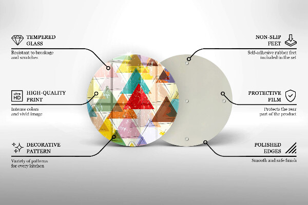 Deska kuchenna szklana Malowane trójkąty