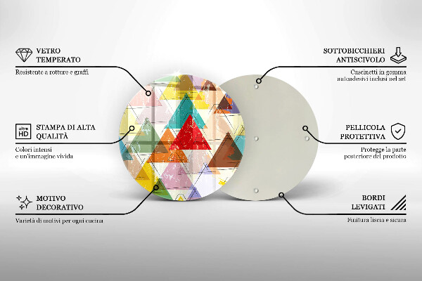 Deska kuchenna szklana Malowane trójkąty