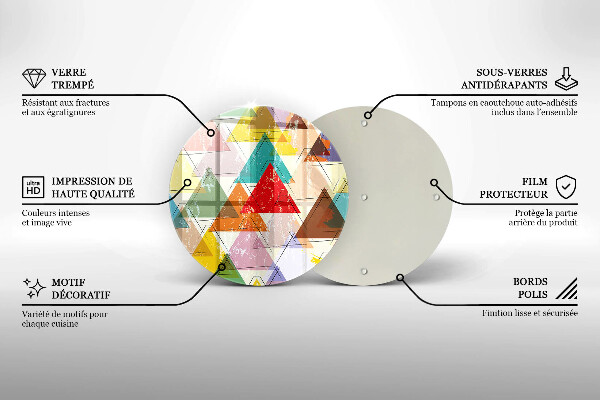 Deska kuchenna szklana Malowane trójkąty