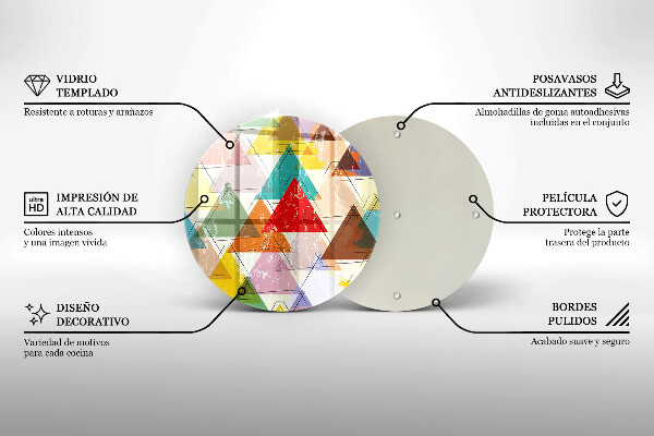 Deska kuchenna szklana Malowane trójkąty