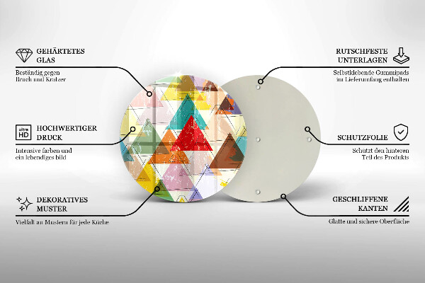 Deska kuchenna szklana Malowane trójkąty