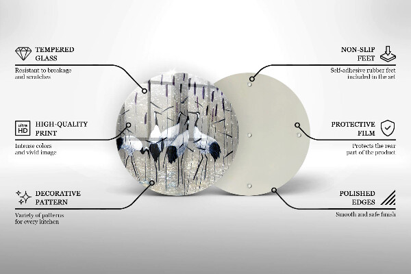 Deska kuchenna szklana Japońskie żurawie