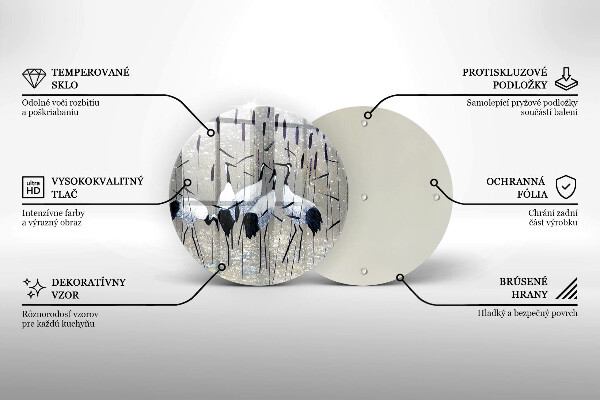 Deska kuchenna szklana Japońskie żurawie