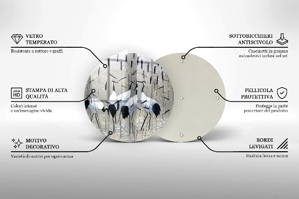 Deska kuchenna szklana Japońskie żurawie