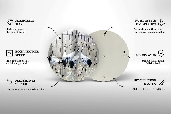 Deska kuchenna szklana Japońskie żurawie