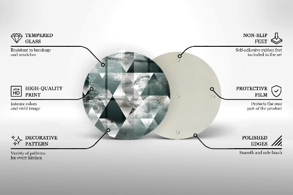 Deska kuchenna szklana Trójkąty i woda
