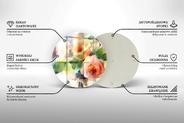 Deska kuchenna szklana Malowane kwiaty