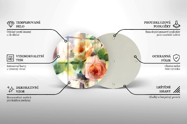 Deska kuchenna szklana Malowane kwiaty