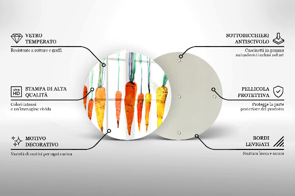 Deska kuchenna szklana Ilustracja marchewki