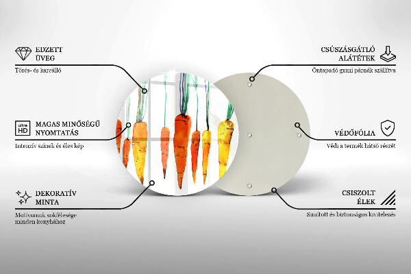 Deska kuchenna szklana Ilustracja marchewki