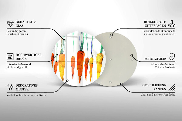 Deska kuchenna szklana Ilustracja marchewki