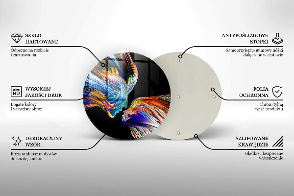 Deska kuchenna szklana Abstrakcja pocałunek