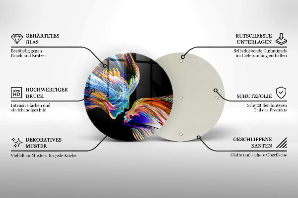 Deska kuchenna szklana Abstrakcja pocałunek