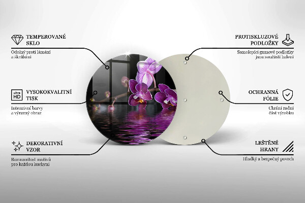 Deska kuchenna szklana Orchidea woda zen