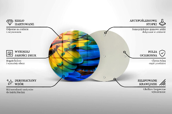 Deska kuchenna szklana Barwne pióra papugi