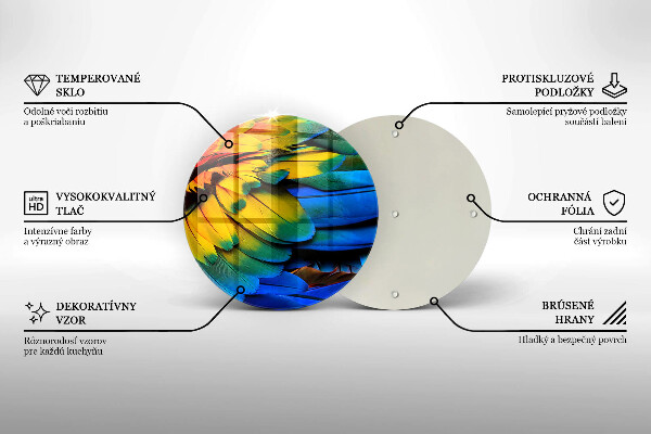 Deska kuchenna szklana Barwne pióra papugi