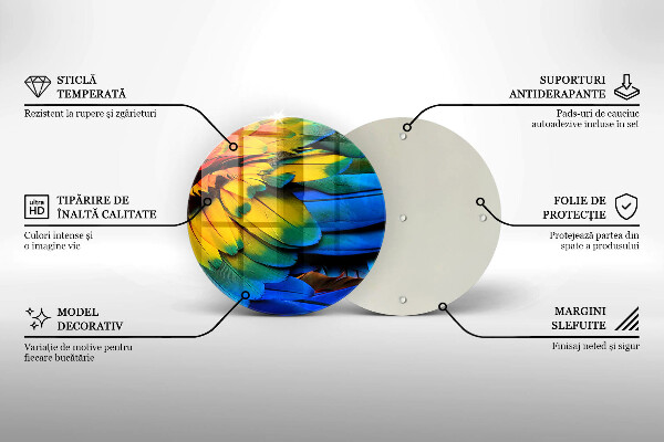 Deska kuchenna szklana Barwne pióra papugi