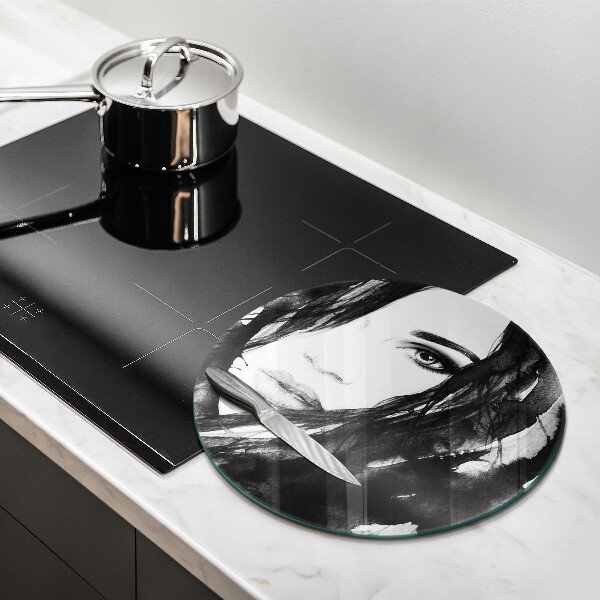 Deska kuchenna szklana Twarz kobiety