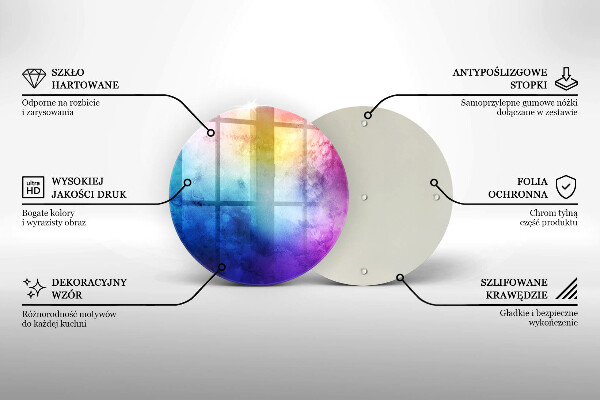 Deska kuchenna szklana Tęczowe plamy akwareli