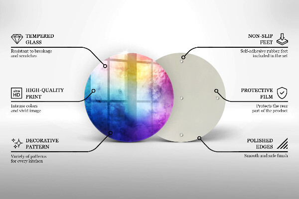Deska kuchenna szklana Tęczowe plamy akwareli