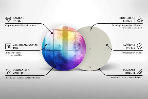 Deska kuchenna szklana Tęczowe plamy akwareli