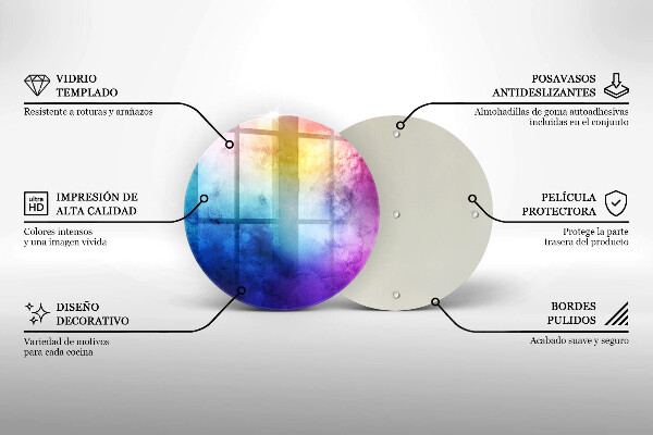 Deska kuchenna szklana Tęczowe plamy akwareli