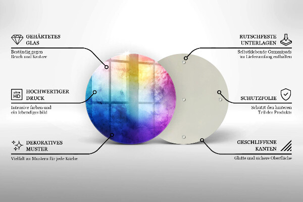 Deska kuchenna szklana Tęczowe plamy akwareli