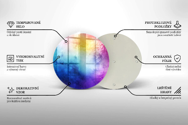 Deska kuchenna szklana Tęczowe plamy akwareli